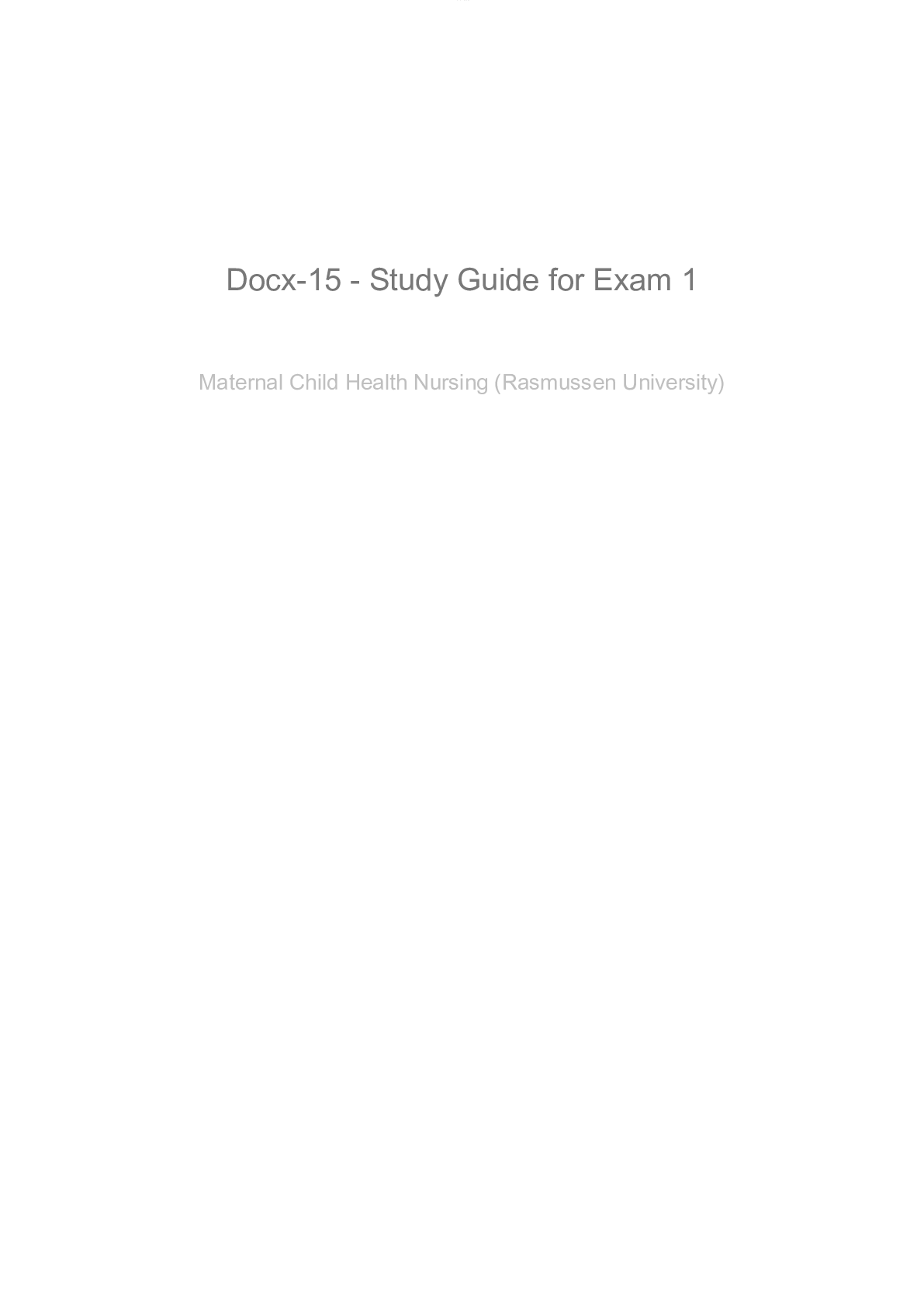 Preview image for NUR 2633 – Study Guide Test 1/50 Questions with Answers